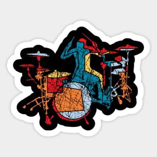 Abstract Colorful Drummer Sticker